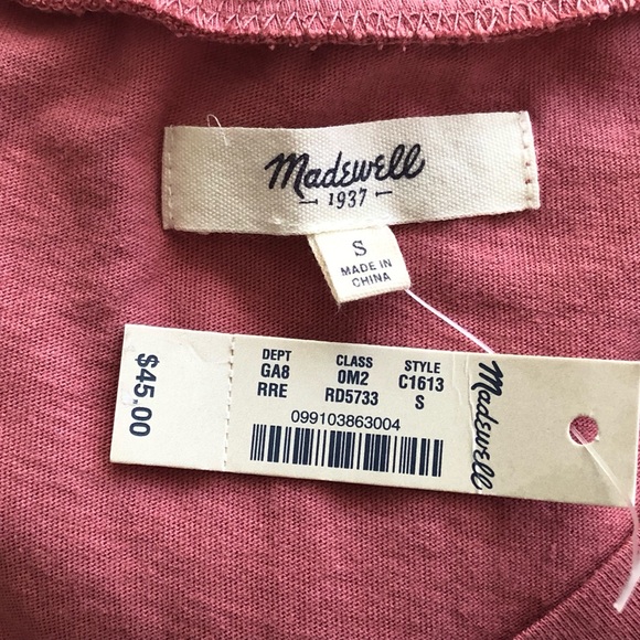MADEWELL Sleeveless Clay Pink Layered Tank Cotton Silk Small NWT - Picture 6 of 6